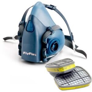 MASCARILLA SILICONADA DE MEDIA CARA CON FILTROS DE CARBÓN